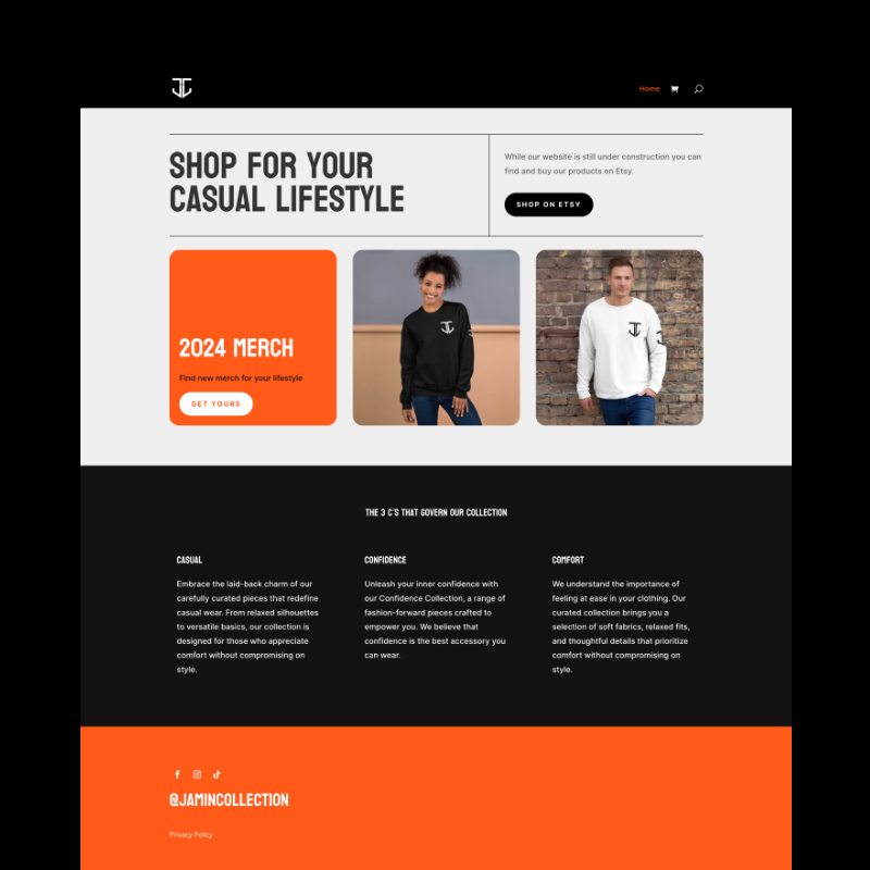 jamin collection website page preview